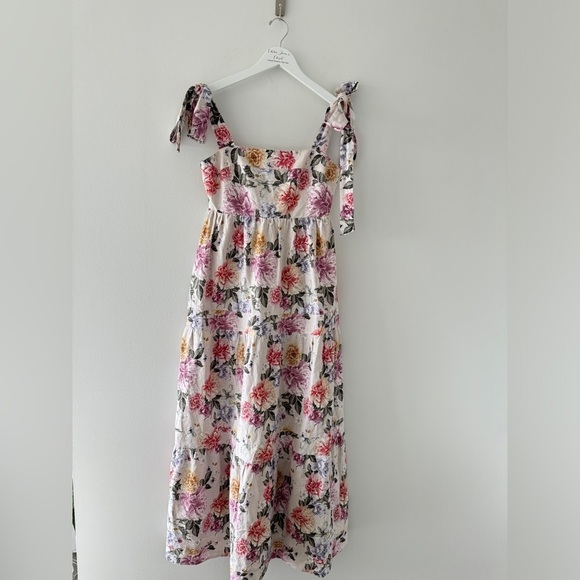 HOUSE OF HARLOW 1960 Floral Linen Maxi Dress M - Picture 5 of 12